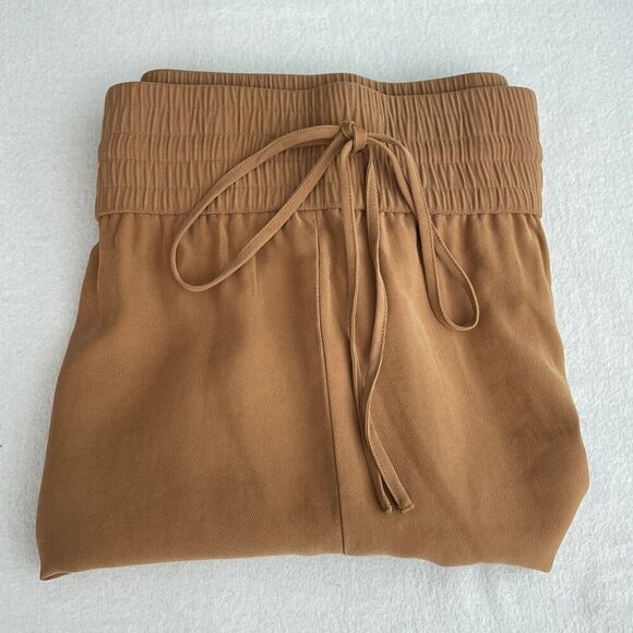 Open Edit Hi-Waisted Tan Drawstring Shorts Plus Size Elastic Waistband Womens 2X - Picture 3 of 12